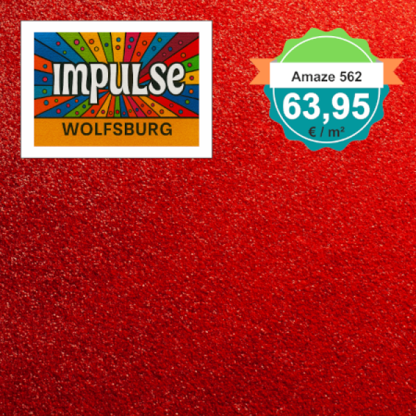 JAB Amaze 562 – Teppichboden rot, 500 cm breit, Velours, 63,95 €/m²